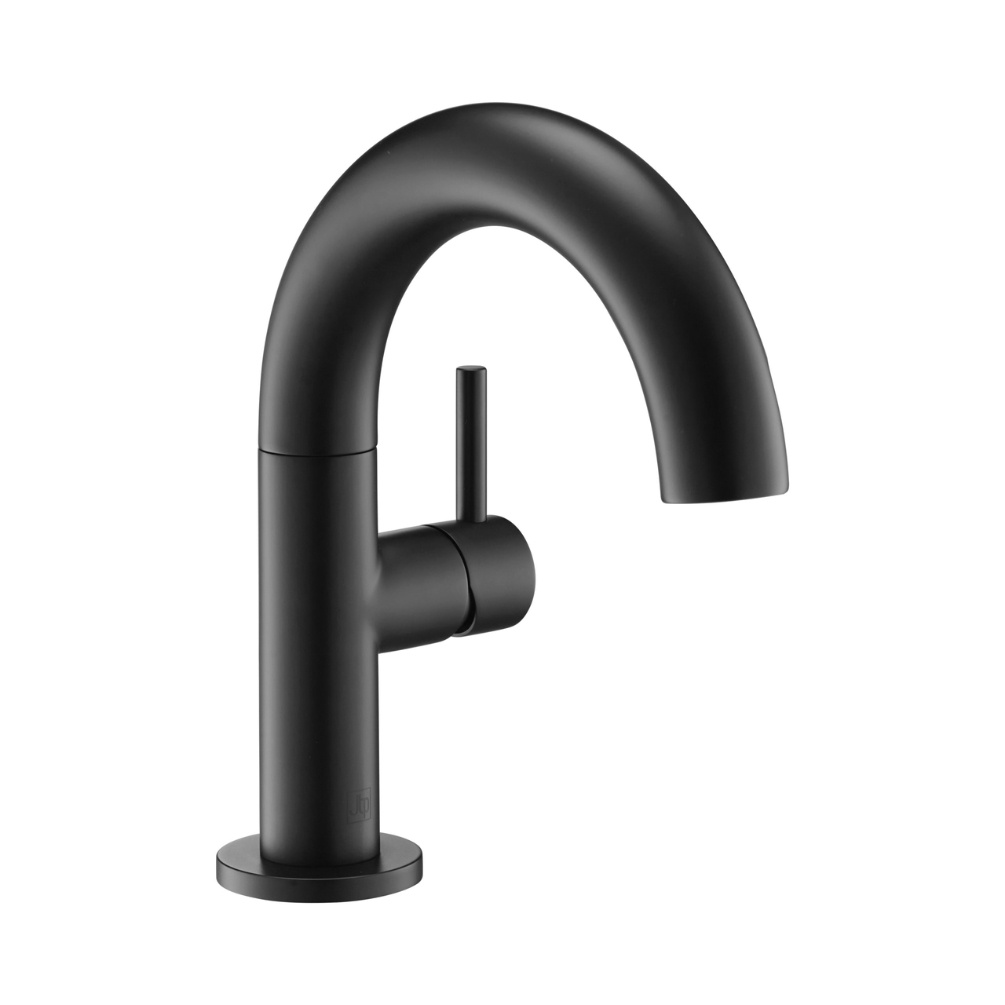 Product Cut out image of the JTP Vos Matt Black Side Lever Basin Mixer
